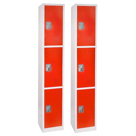 Adiroffice 12 in W, 12 in D, 72 in H, Steel ADI629-203-RED-2PK